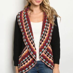 Gorgeous Cozy Multicolored Cardigan Knit Sweater!